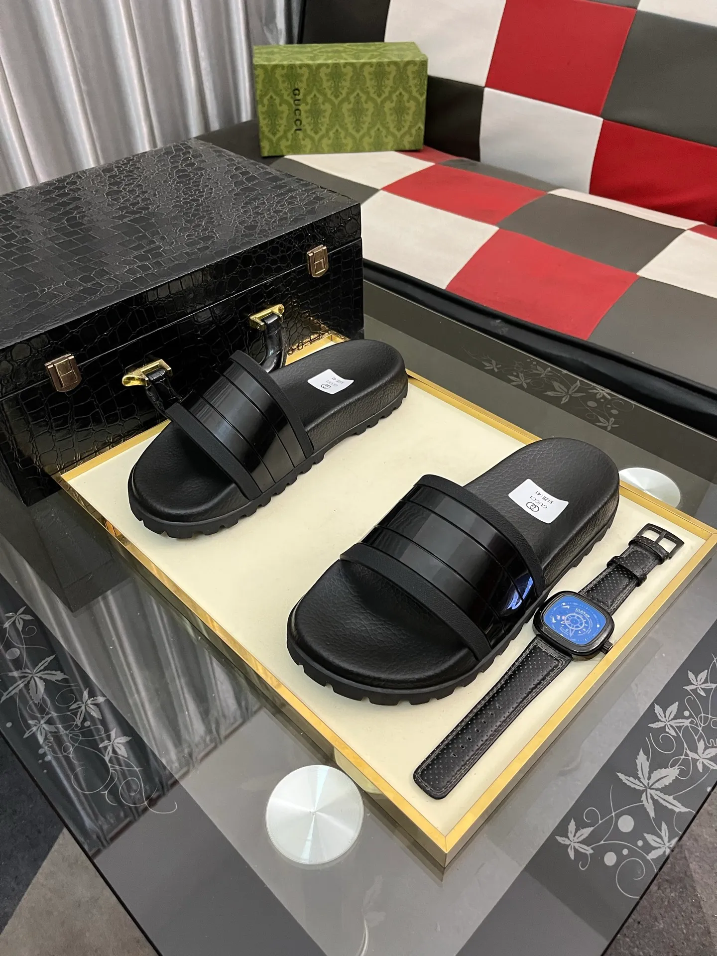 Men's men's shoes💰260⌚️⌚️ＧＵＣＣＩ.Gucci.Official website 1:1 popular slippers hot sale! Original original material 🩴 SIZE: 38-46 (45.46 non-refundable)
